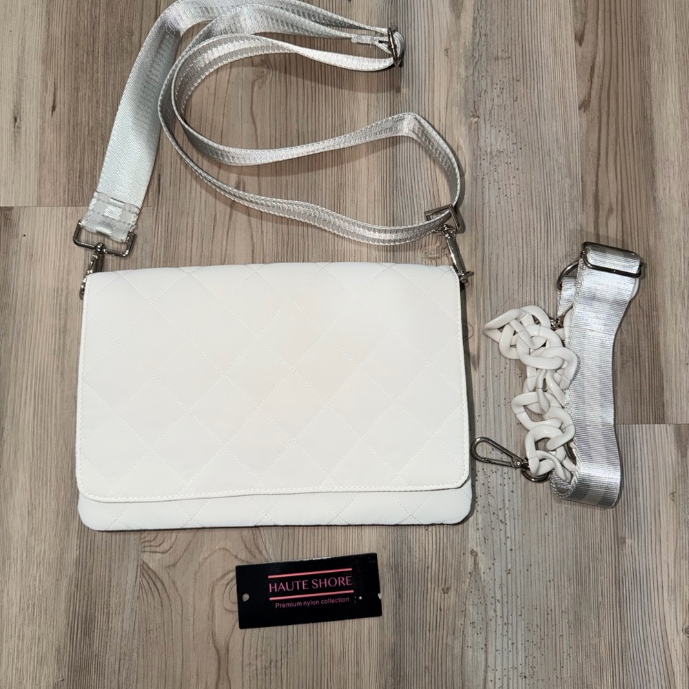 HAUTE SHORE White Quilted Crossbody Bag